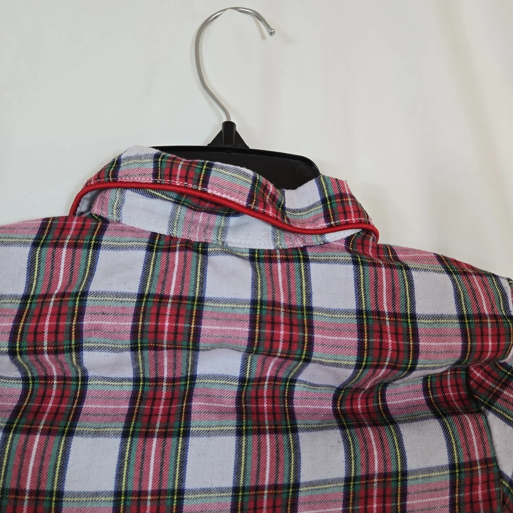 Disney Store Boys Red White Mickey‎ Mouse Holiday Plaid Flannel Pajama Set Sz 3